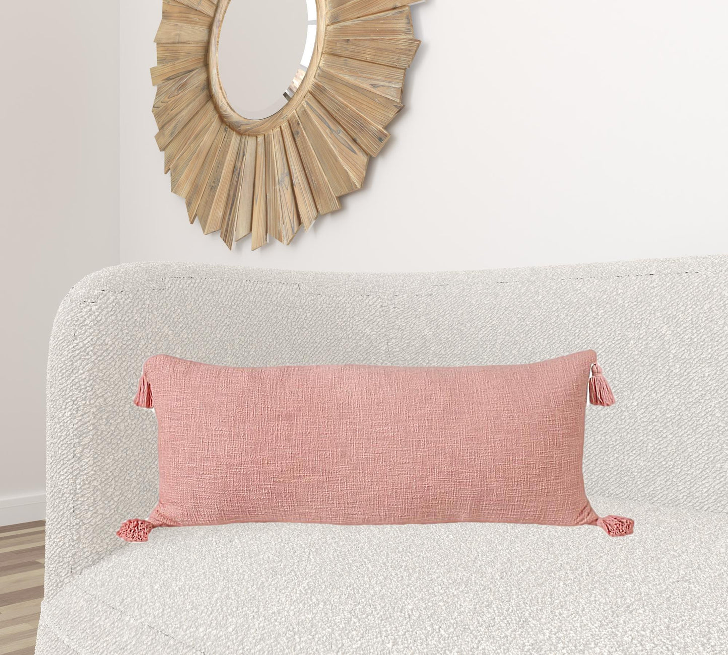 14" X 36" Jet Black 100% Cotton Zippered Pillow