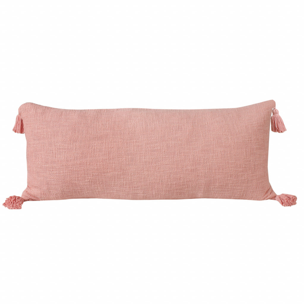 14" X 36" Jet Black 100% Cotton Zippered Pillow
