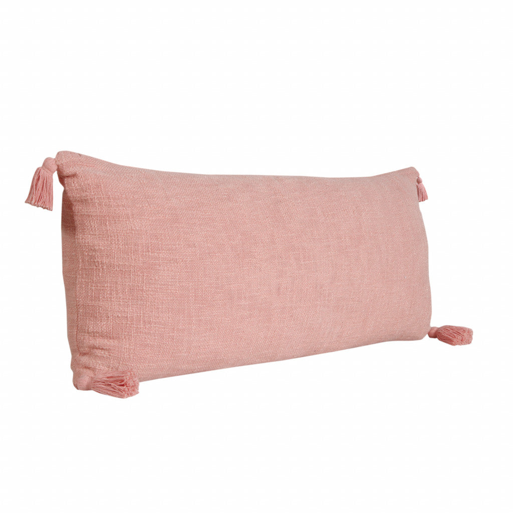 14" X 36" Jet Black 100% Cotton Zippered Pillow