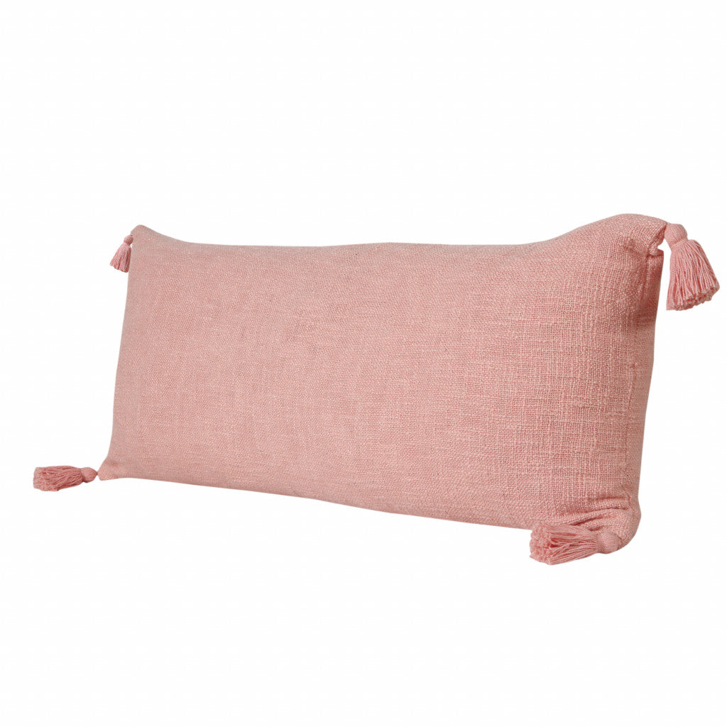 14" X 36" Jet Black 100% Cotton Zippered Pillow