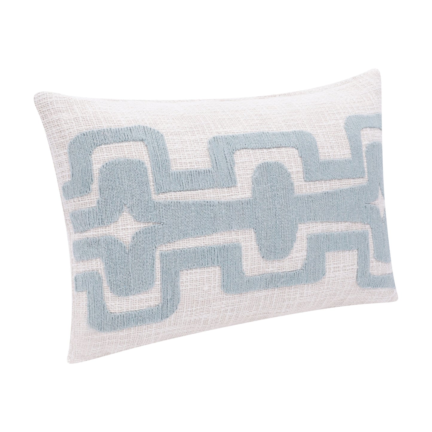 20" X 20" Black And Ivory 100% Cotton Geometric Zippered Pillow