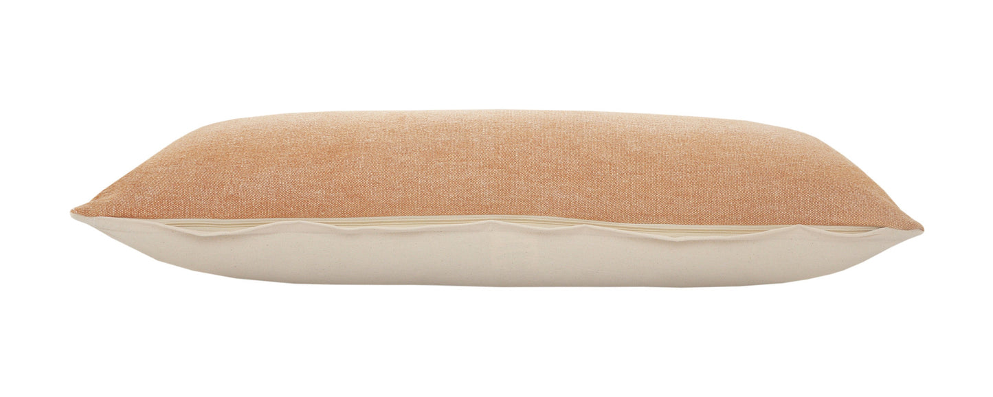 14" X 36" Light Gray 100% Cotton Zippered Pillow