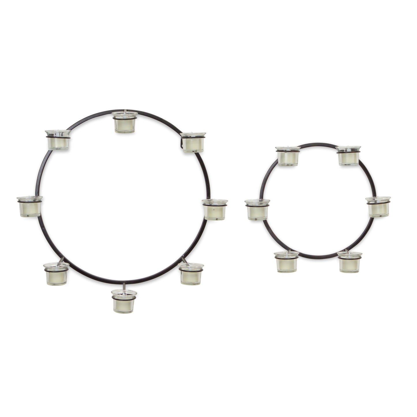 Set Of Two Black Flameless Votive Candle Holder