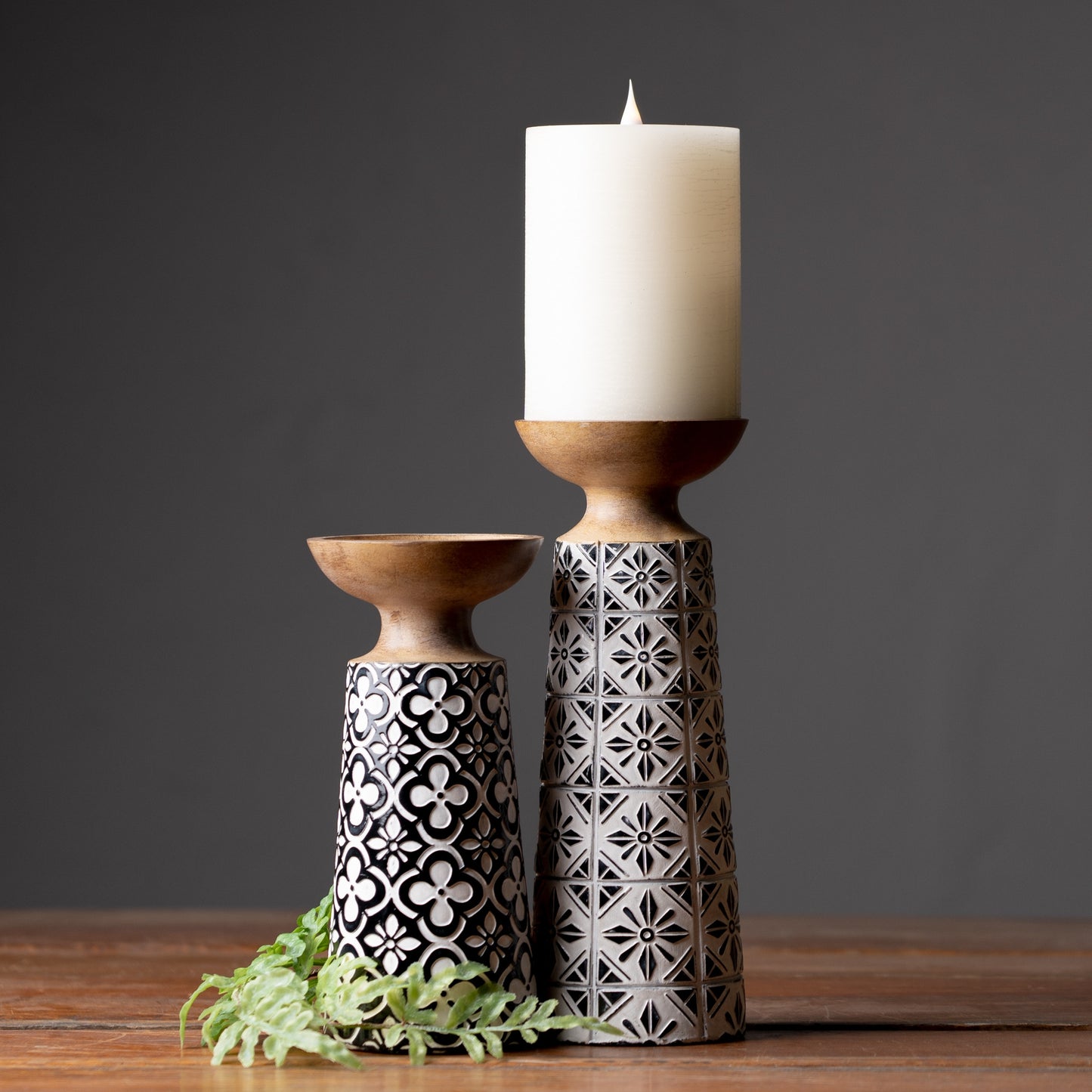 Set Of Two White Flameless Tabletop