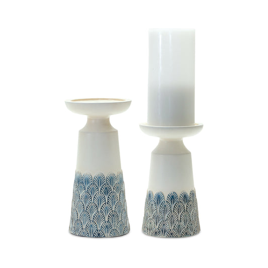Set Of Two White Flameless Tabletop