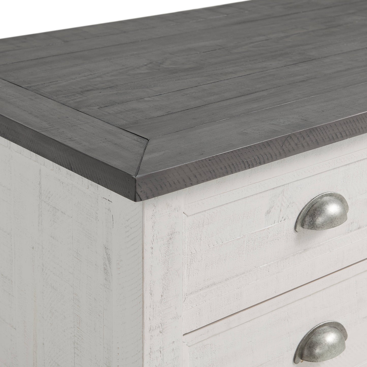 48" White And Grey Solid Wood Distressed Lift Top Coffee Table With Storage