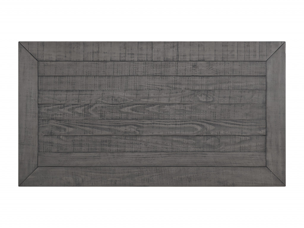 48" White And Grey Solid Wood Distressed Lift Top Coffee Table With Storage