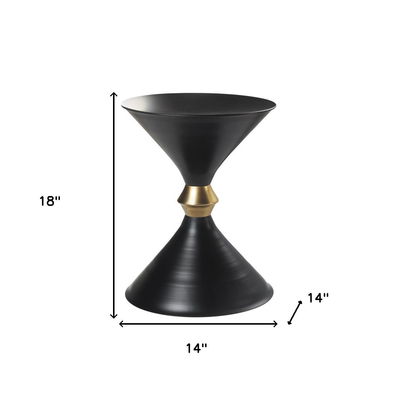 18" Black Iron Free Form End Table