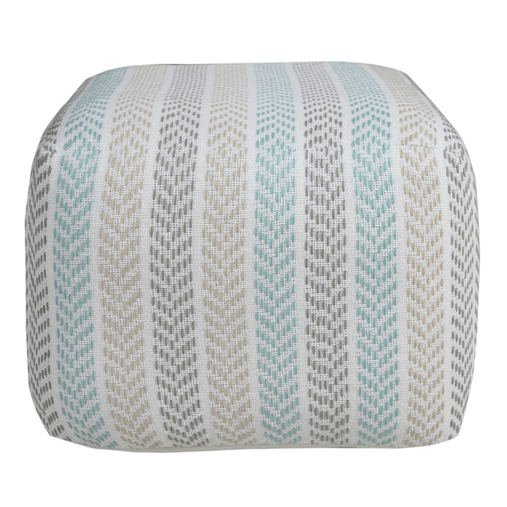 18" Gray 100% Cotton Ottoman