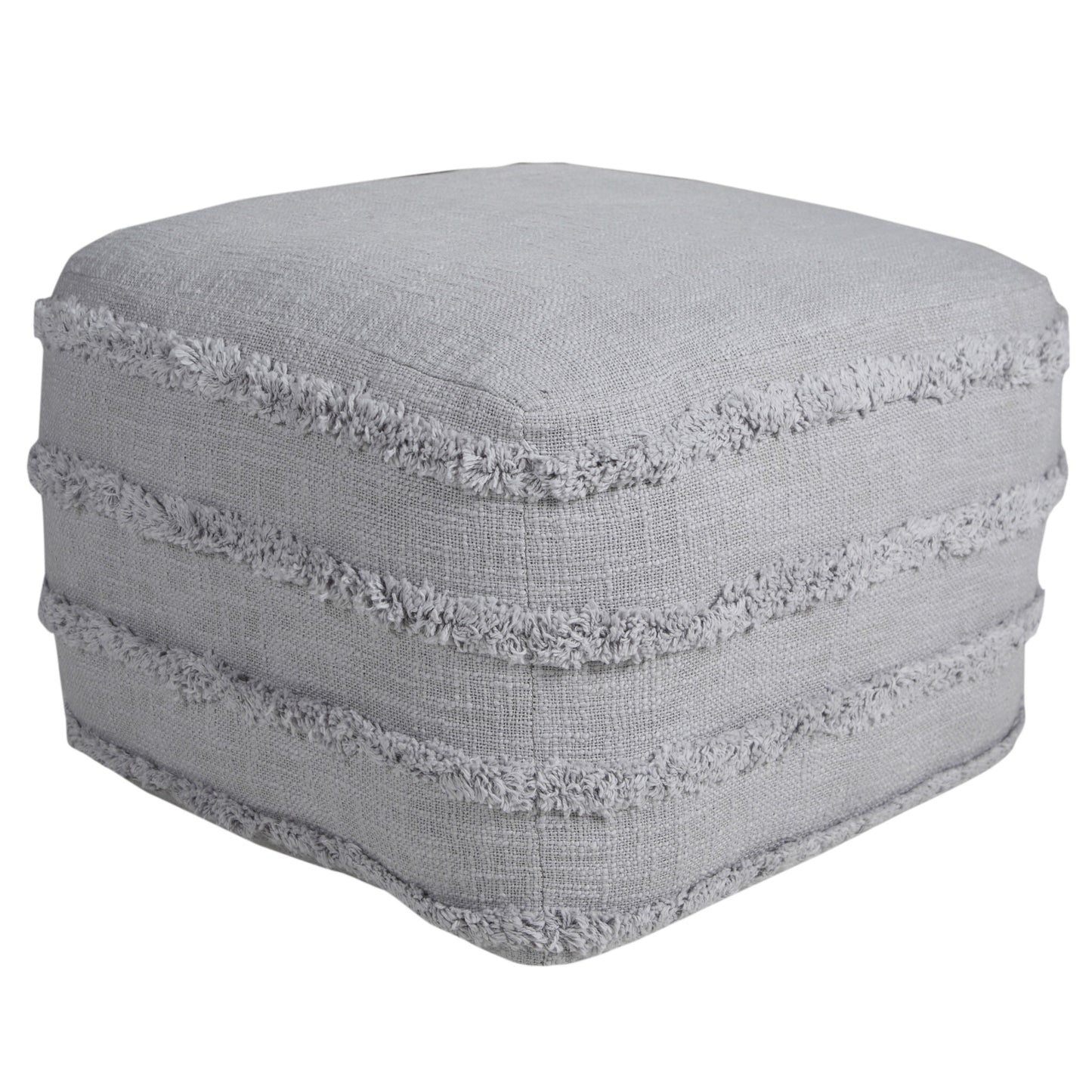 18" Cream 100% Cotton Ottoman