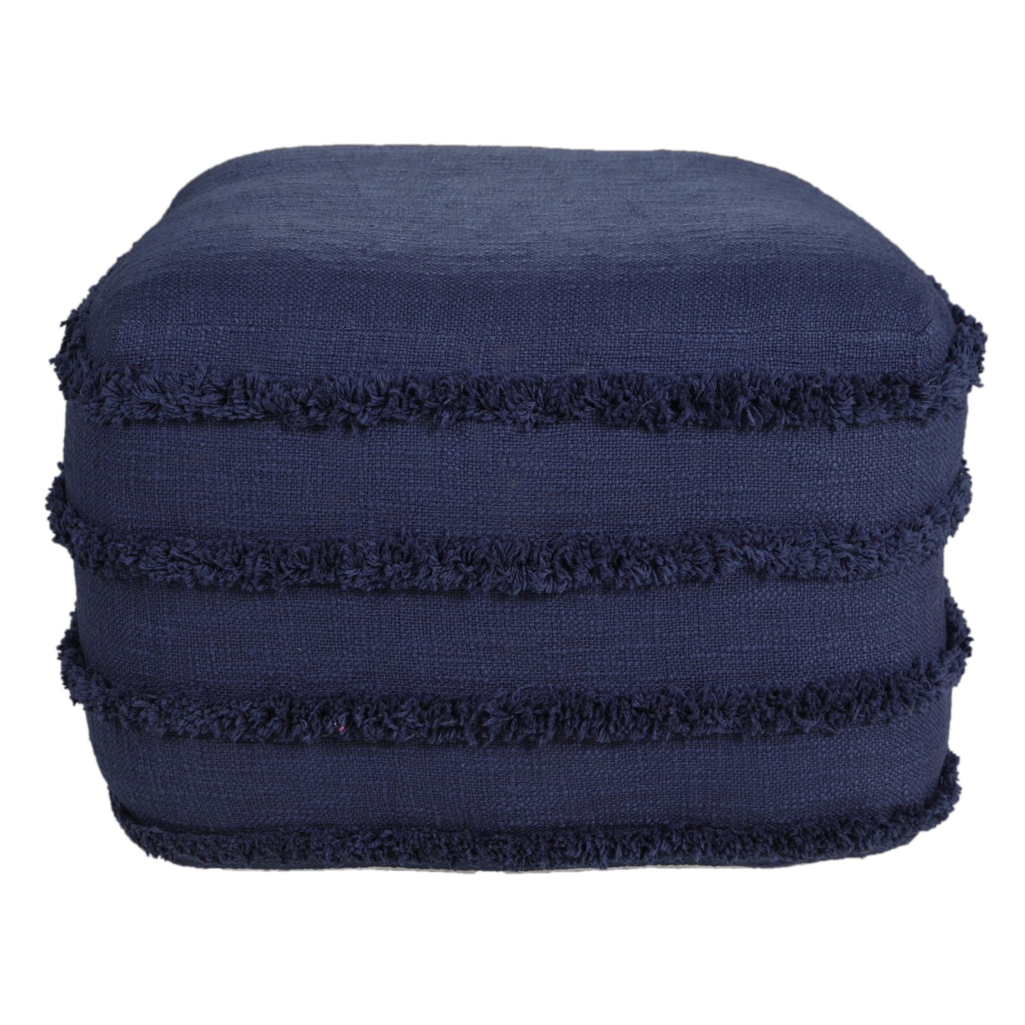 18" Cream 100% Cotton Ottoman