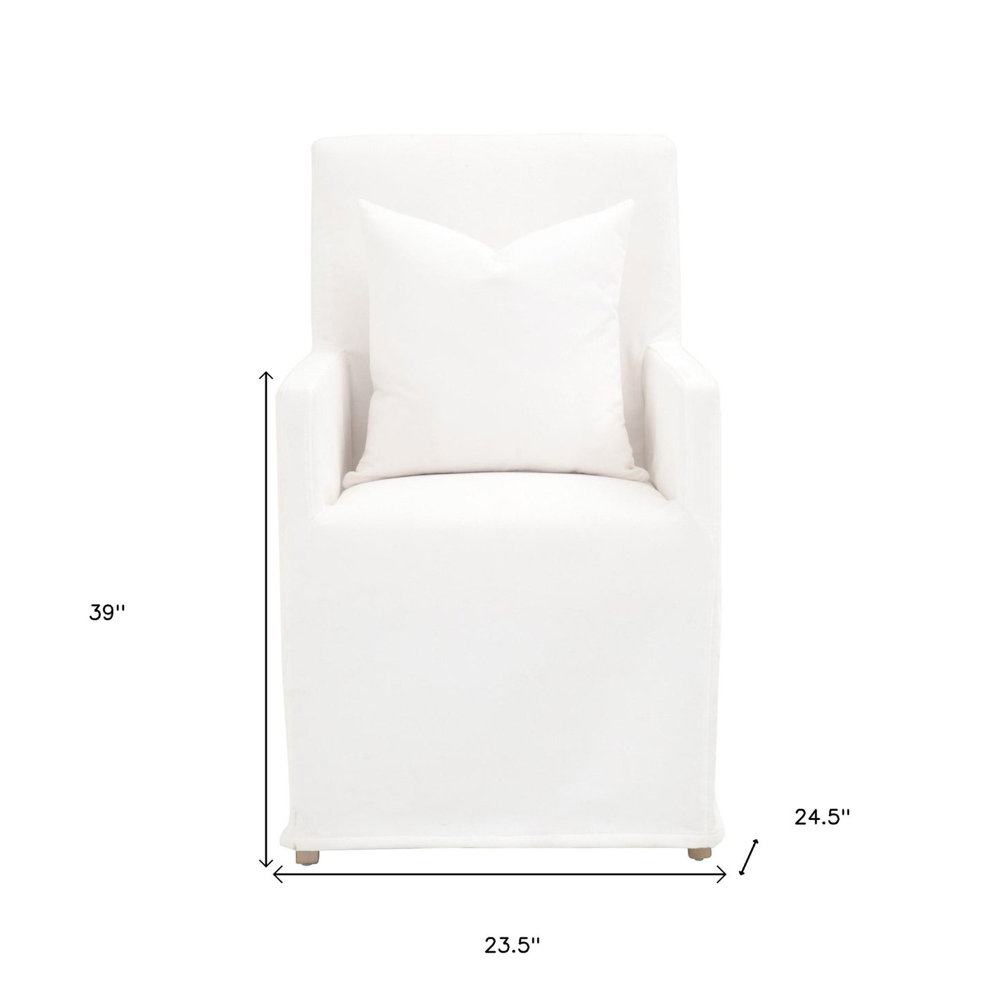 White And Gray Slipcovered Upholstered Polyester Arm chair