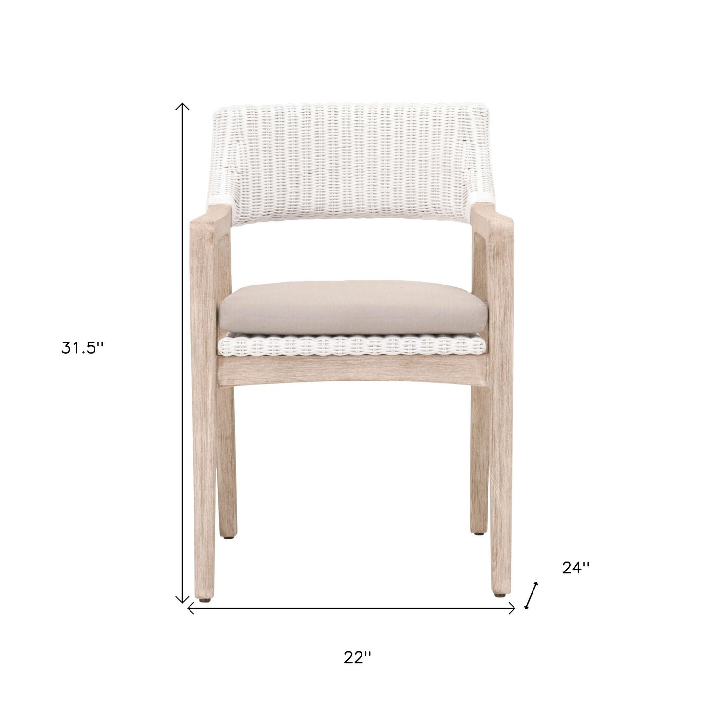 Light Gray And Brown Wicker Arm chair