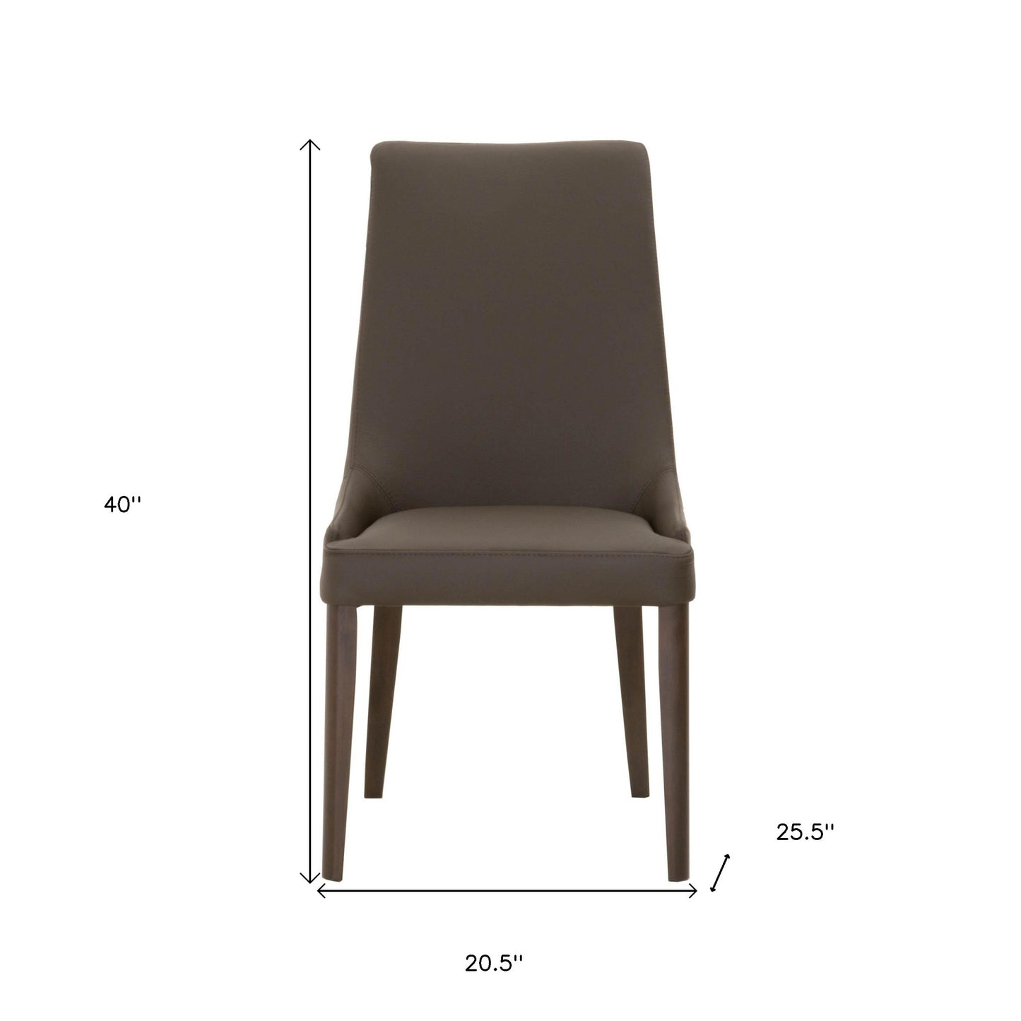 Set Of Two Umber Upholstered Faux leather Side Chairs