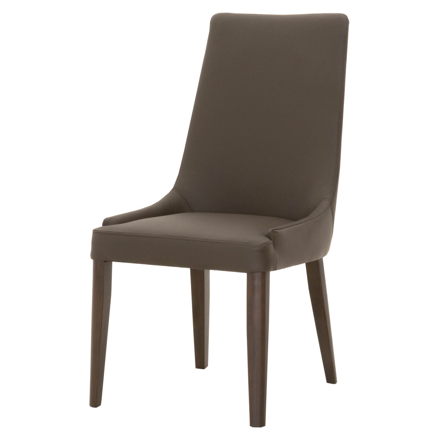 Set Of Two Umber Upholstered Faux leather Side Chairs