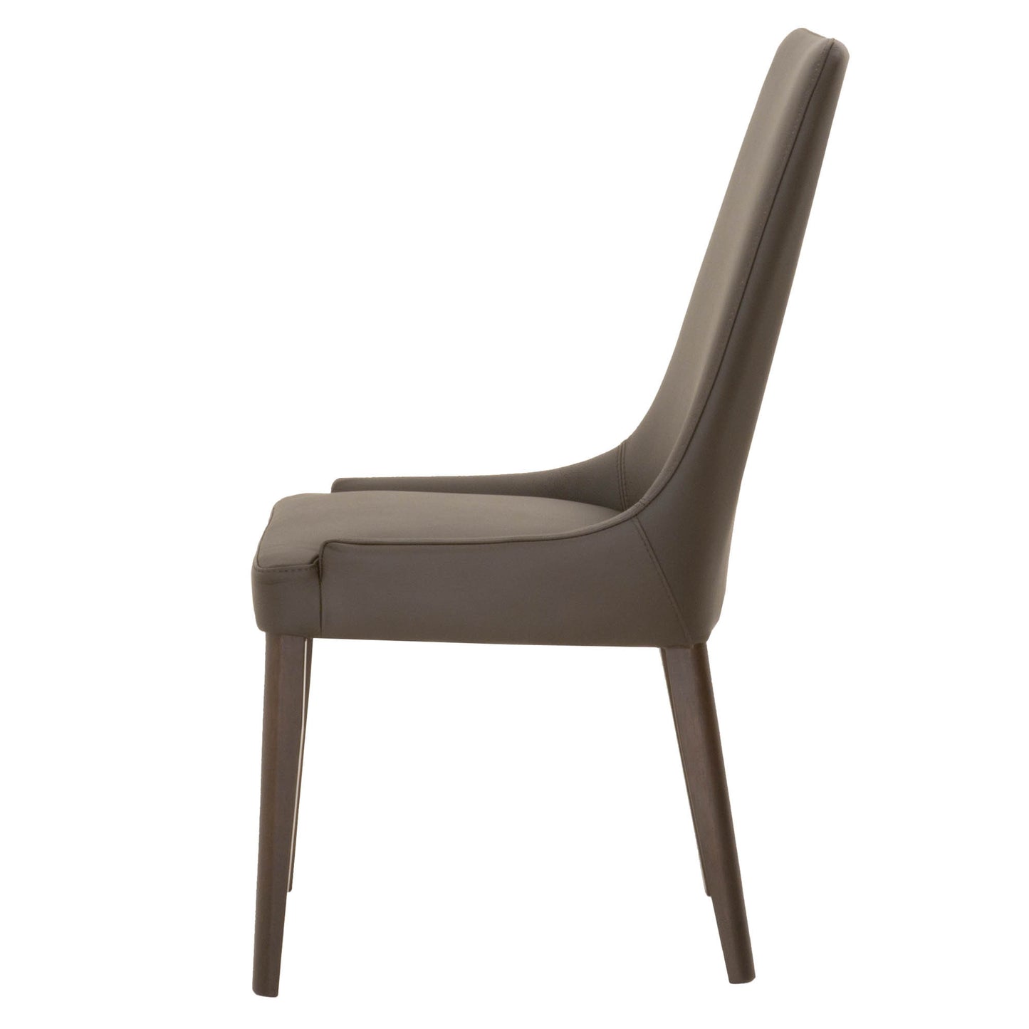 Set Of Two Umber Upholstered Faux leather Side Chairs