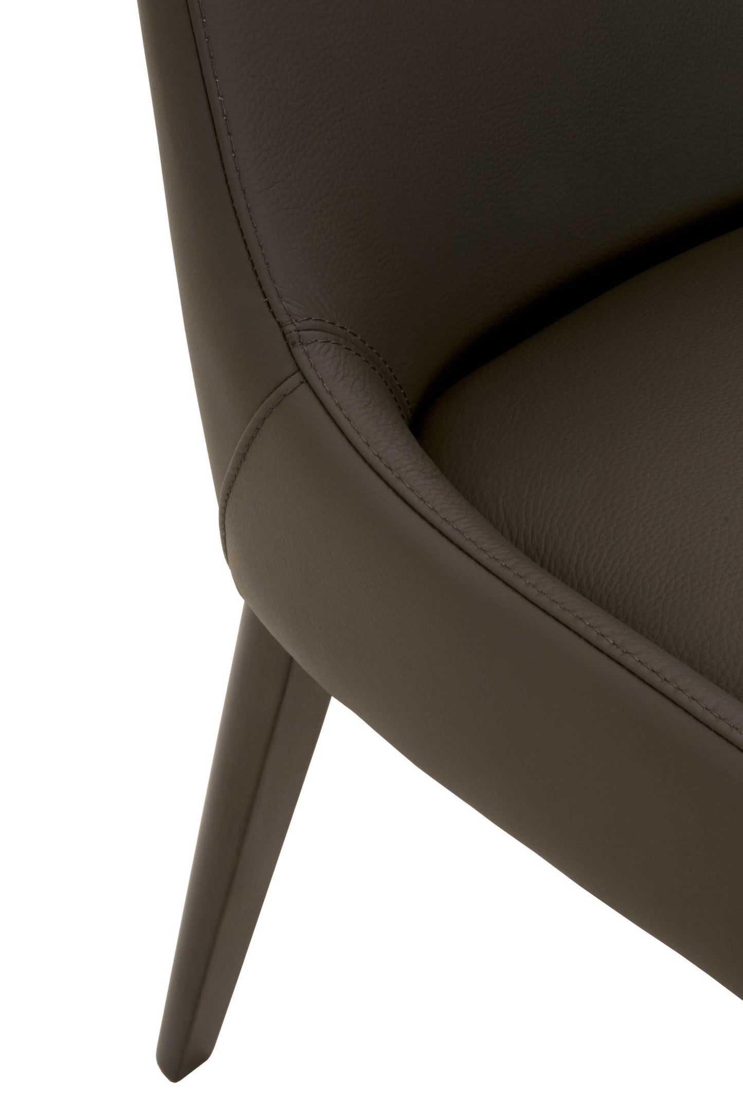 Set Of Two Umber Upholstered Faux leather Side Chairs