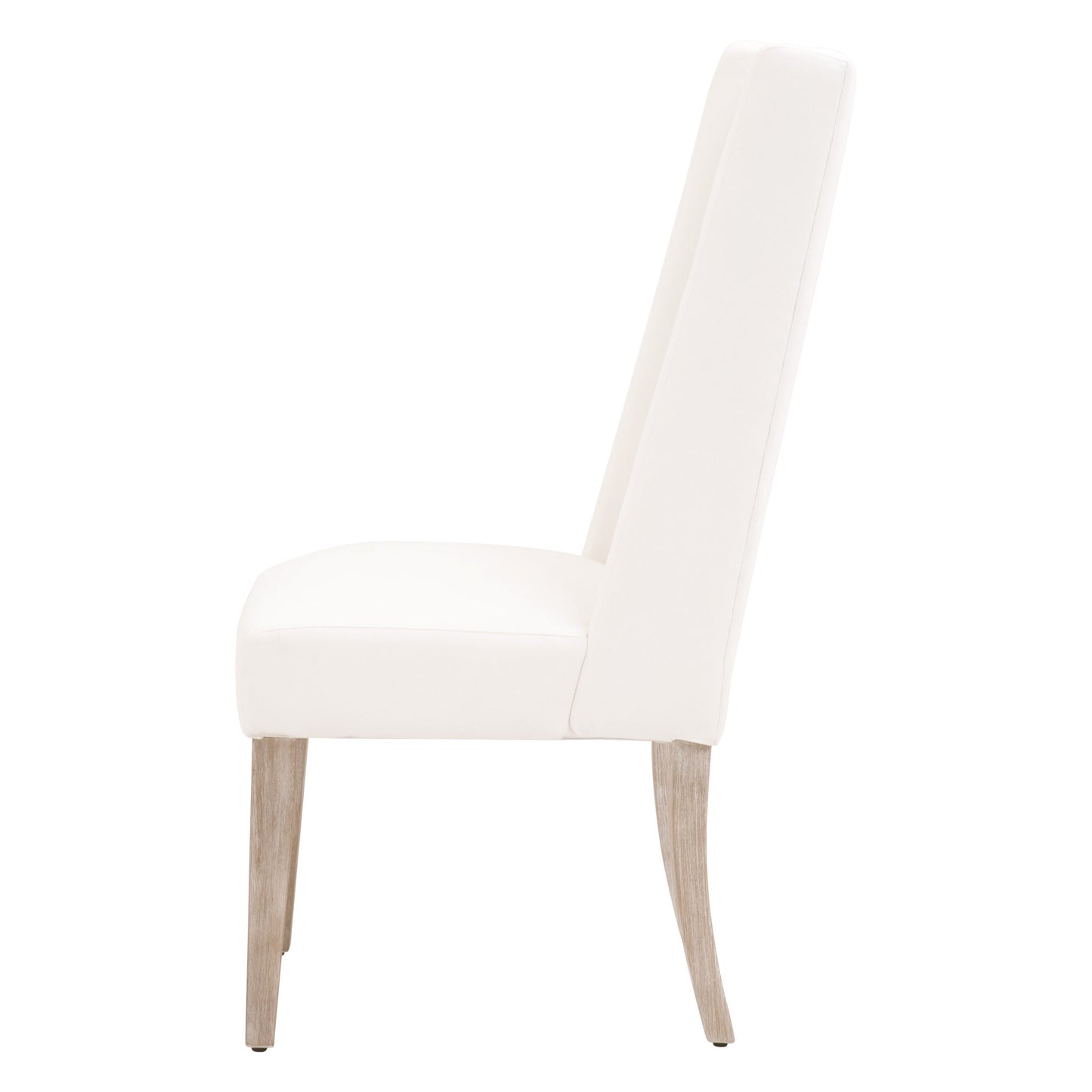 Set Of Two White And Brown Upholstered Polyester Side Chairs