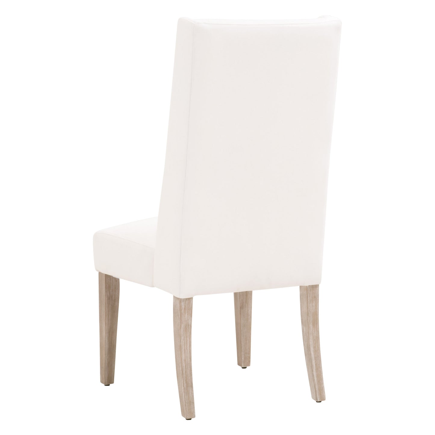 Set Of Two White And Brown Upholstered Polyester Side Chairs