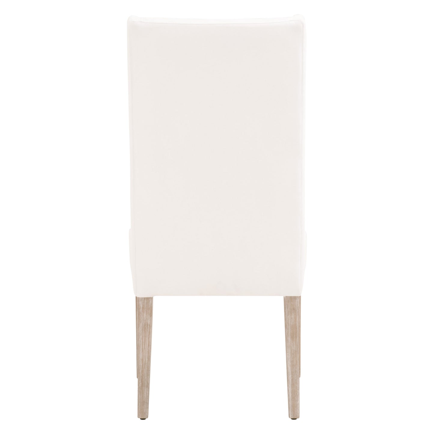 Set Of Two White And Brown Upholstered Polyester Side Chairs