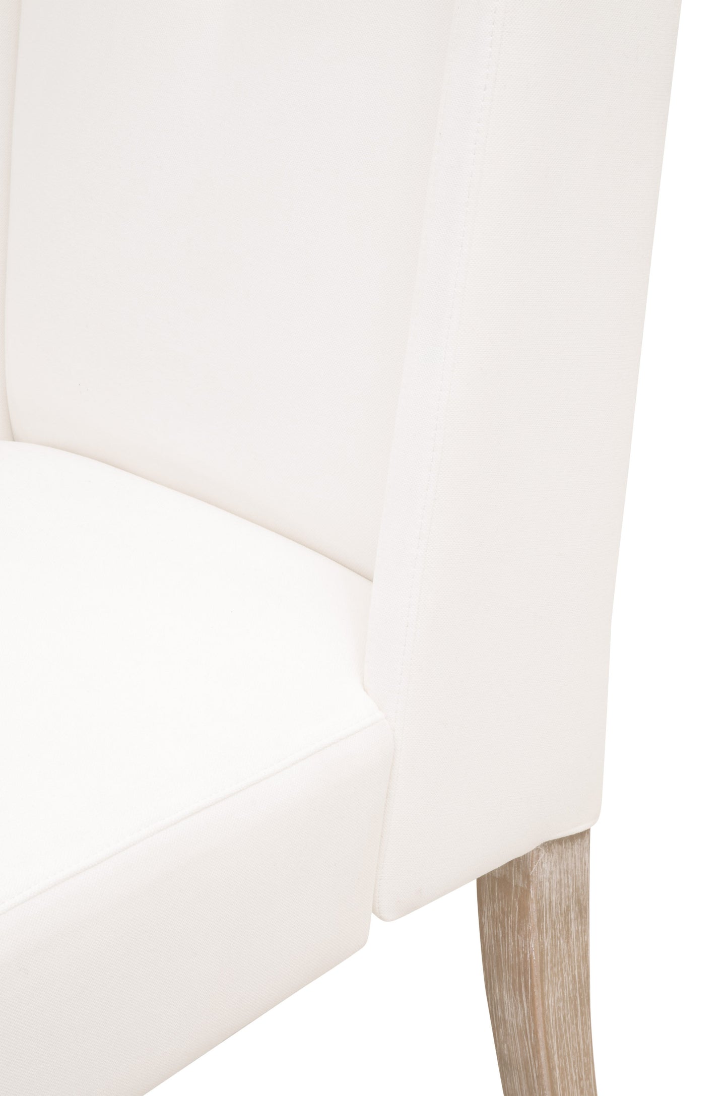 Set Of Two White And Brown Upholstered Polyester Side Chairs