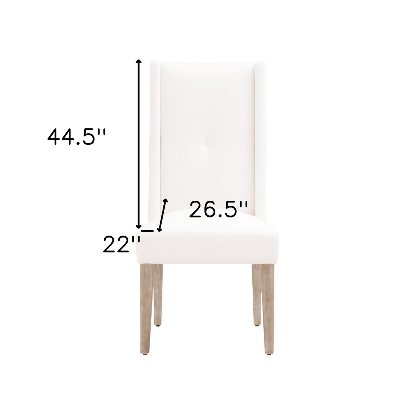 Set Of Two White And Brown Upholstered Polyester Side Chairs