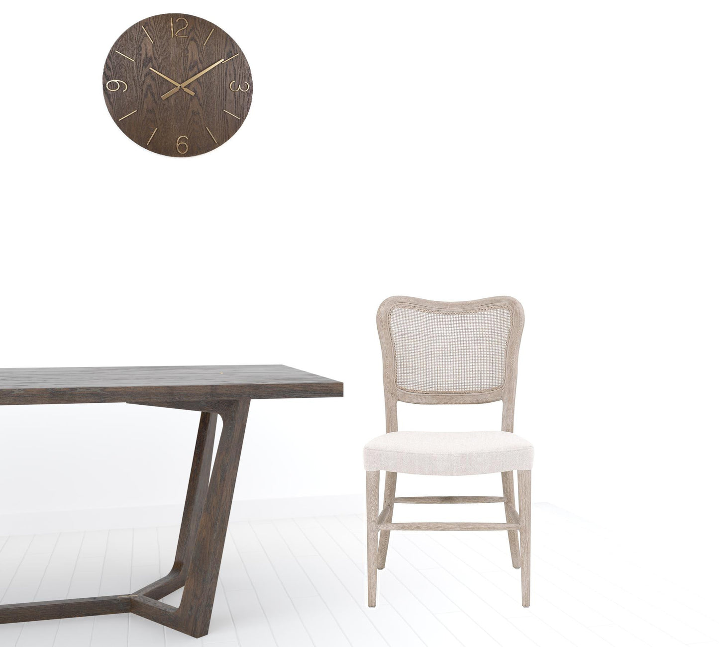 Set Of Two Bisque And Light Gray Upholstered Polyester Bentwood Back Side Chairs