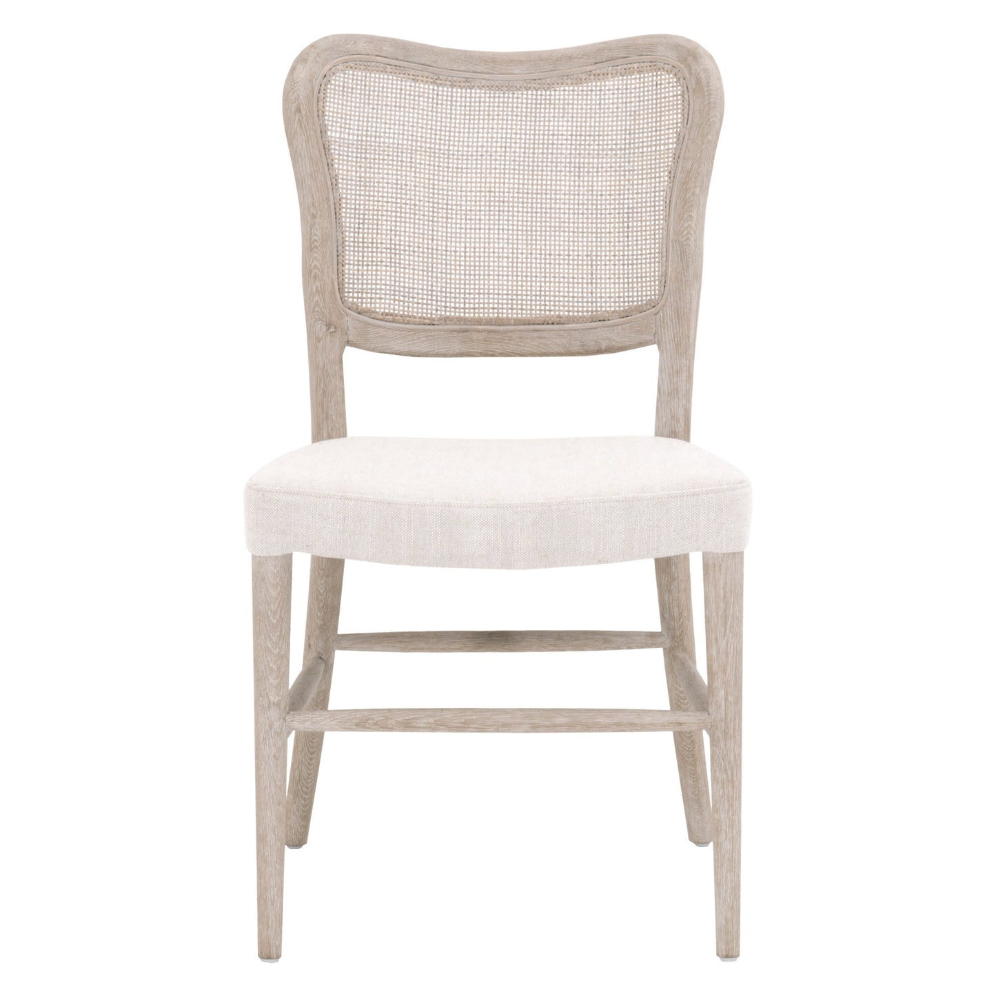 Set Of Two Bisque And Light Gray Upholstered Polyester Bentwood Back Side Chairs