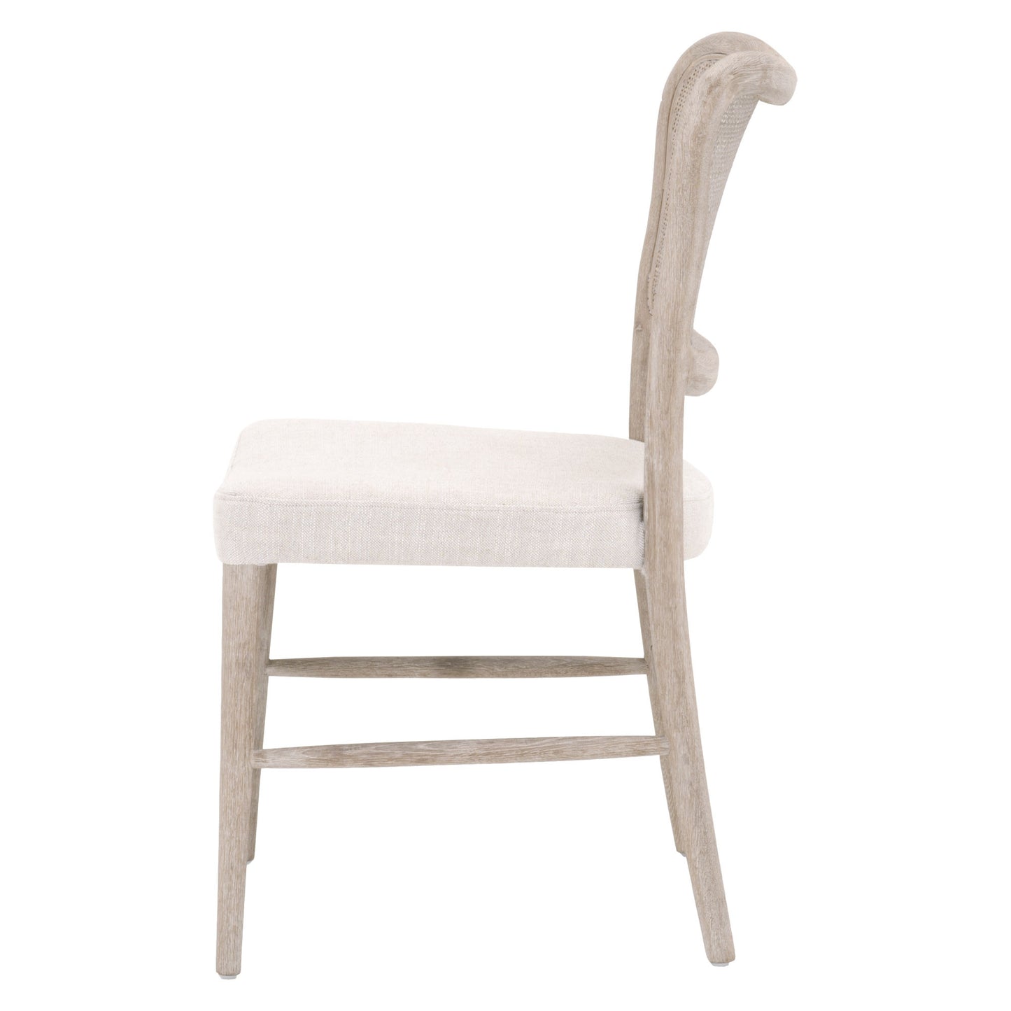 Set Of Two Bisque And Light Gray Upholstered Polyester Bentwood Back Side Chairs