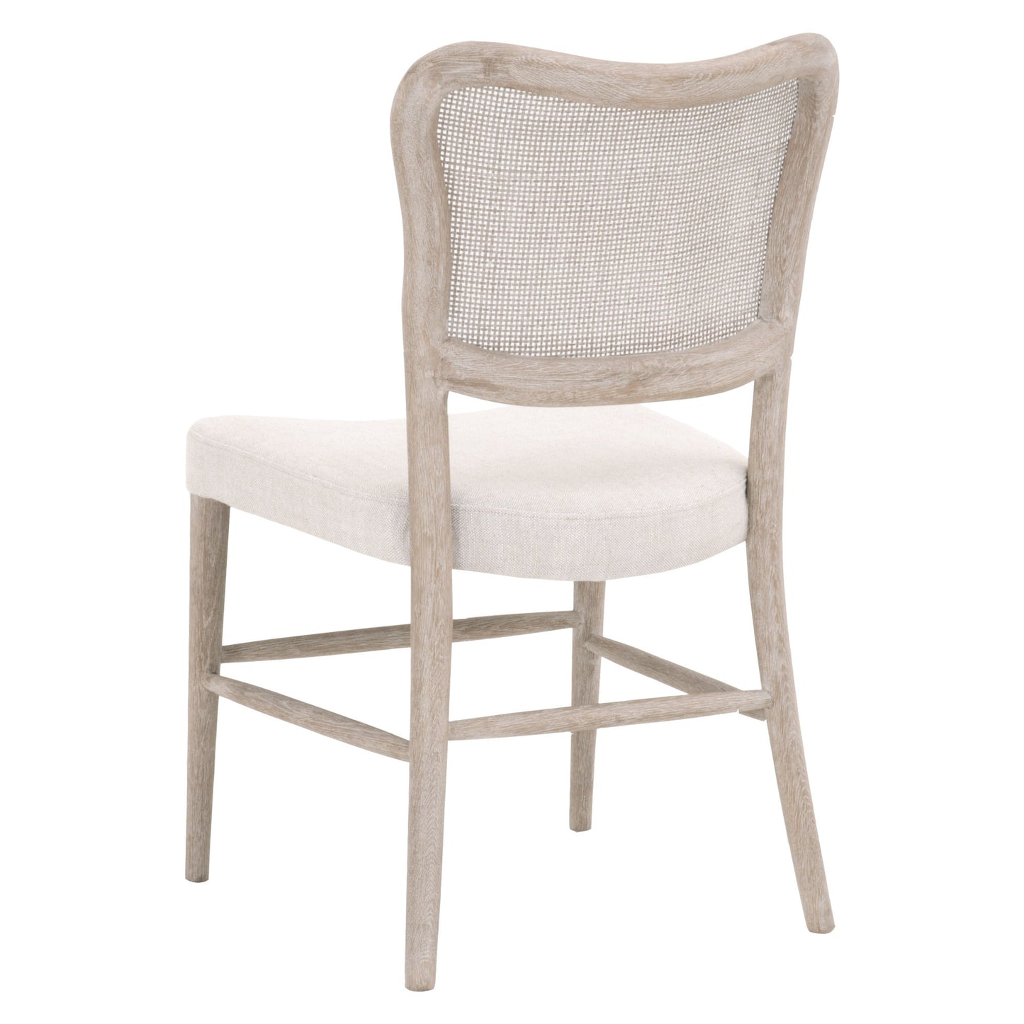 Set Of Two Bisque And Light Gray Upholstered Polyester Bentwood Back Side Chairs