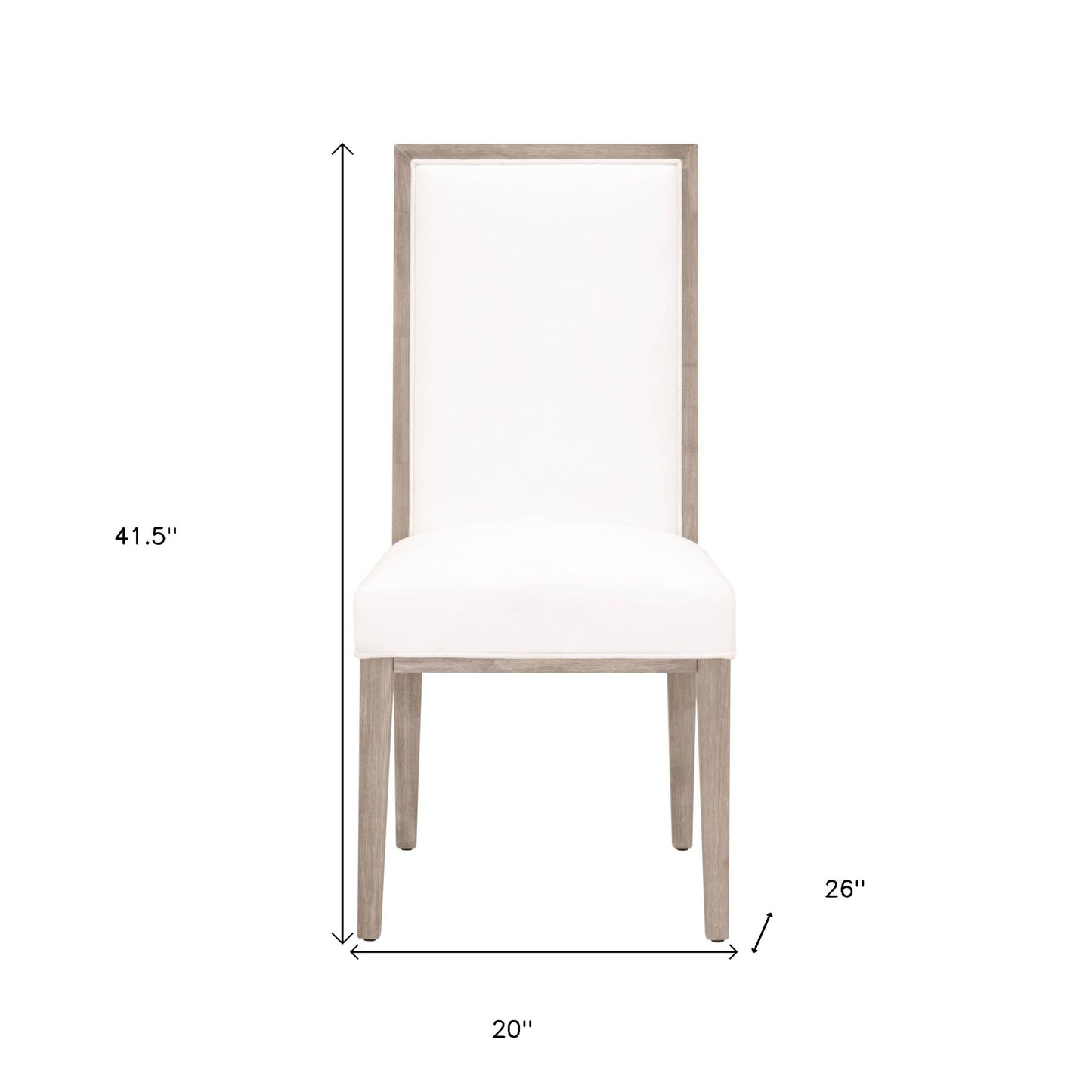 Set Of Two White And Brown Upholstered Polyester Side Chairs