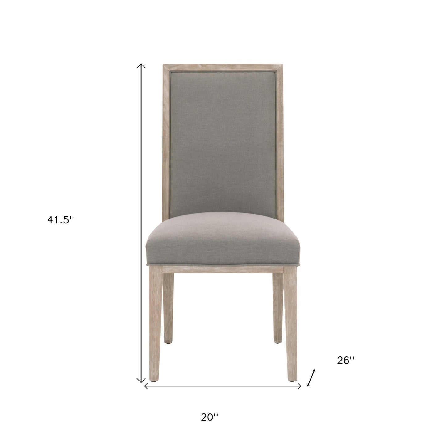 Set Of Two Gray And Brown Upholstered Polyester Side Chairs