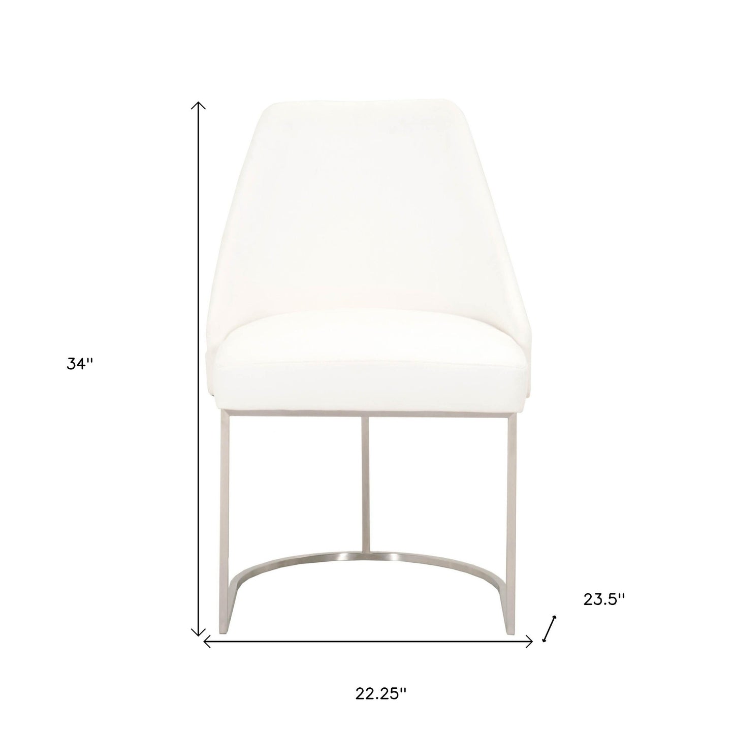 Set Of Two White And Silver Upholstered Polyester Side Chairs