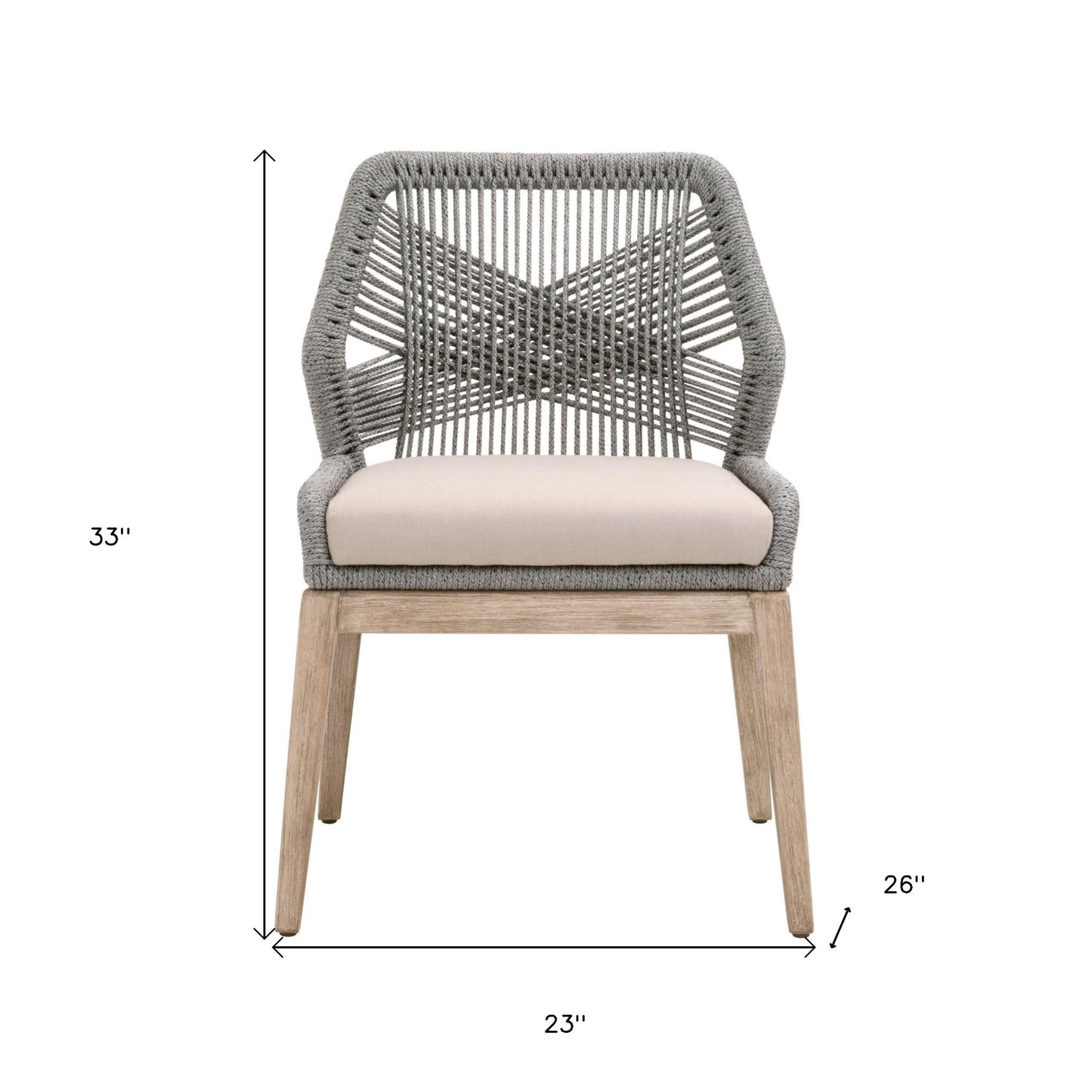 Set Of Two Light Gray And Brown Upholstered Polyester Side Chairs