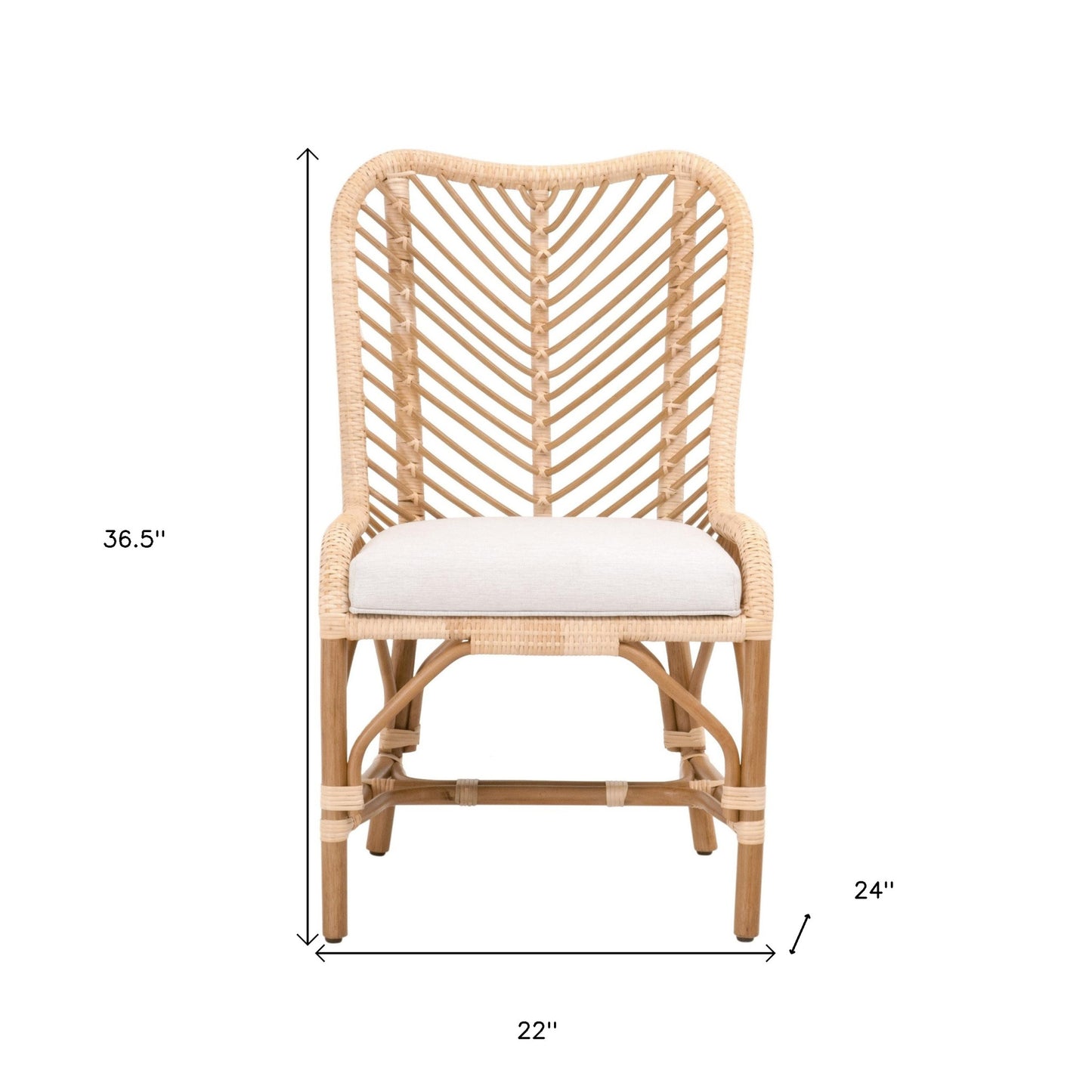 Set Of Two White And Brown Upholstered Fabric Bentwood Back Side Chairs