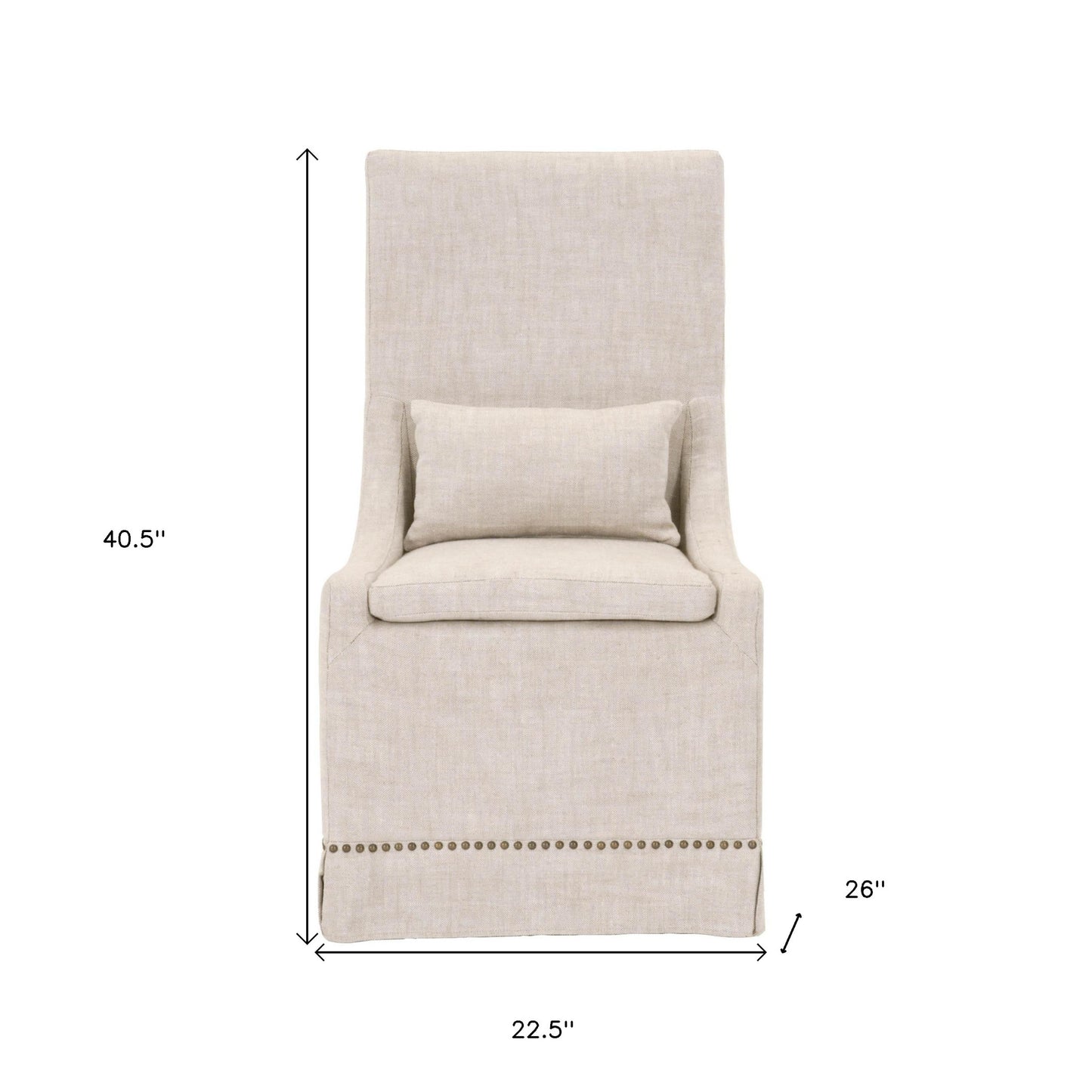 Set Of Two Bisque And Brown Upholstered Polyester Side Chairs