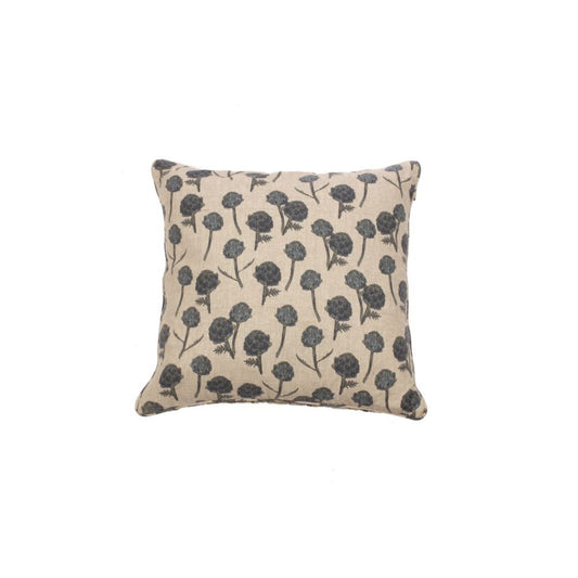 Set Of Two 18" x 18" Beige and Blue 100% Cotton Artichoke Pillow