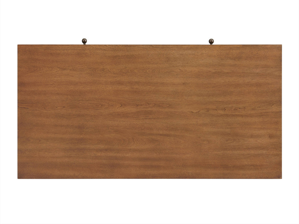 48" Cinnamon Manufactured Wood Rectangular Coffee Table With Two Drawers And Shelf