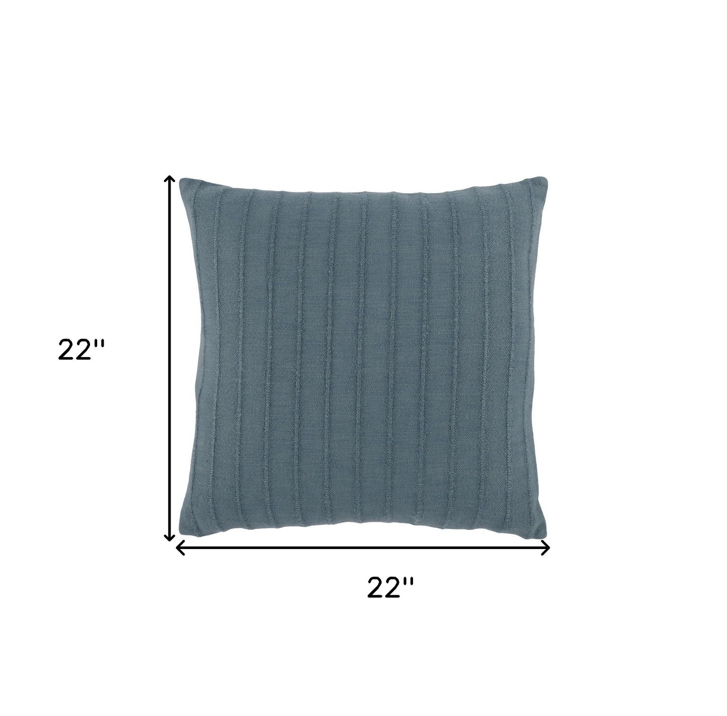 22" X 22" Blue Viscose Zippered Pillow