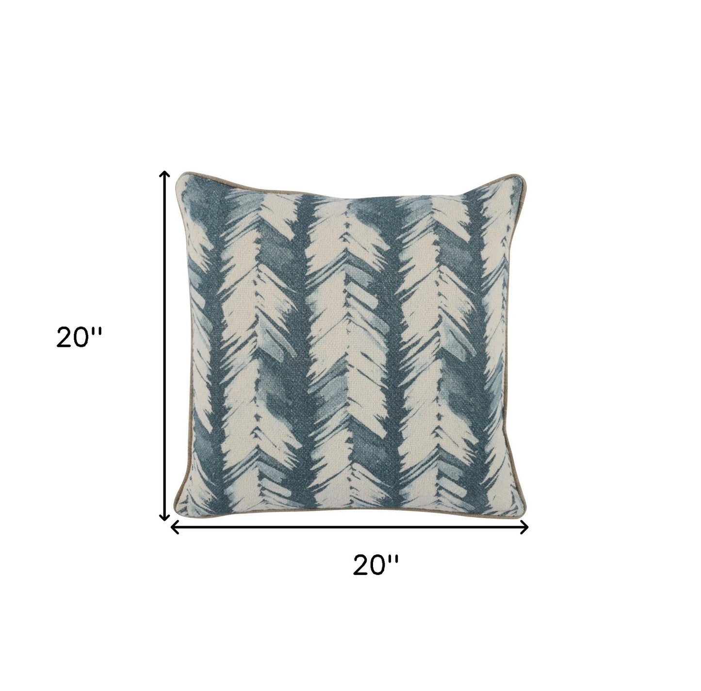 20" X 20" Blue Linen Zippered Pillow