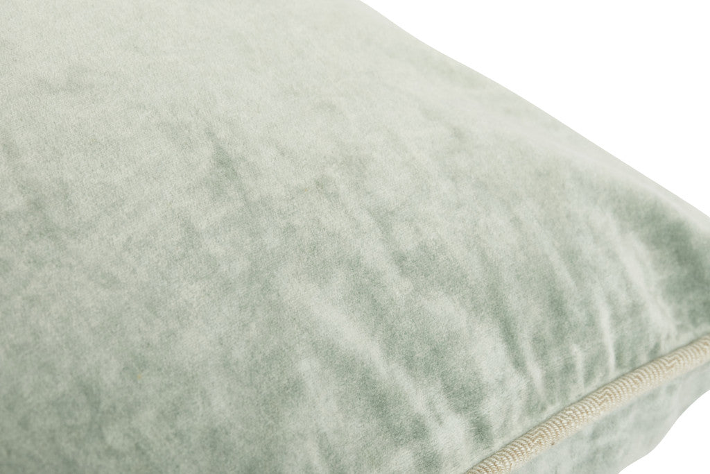 14" X 20" Green 100% Cotton Zippered Pillow