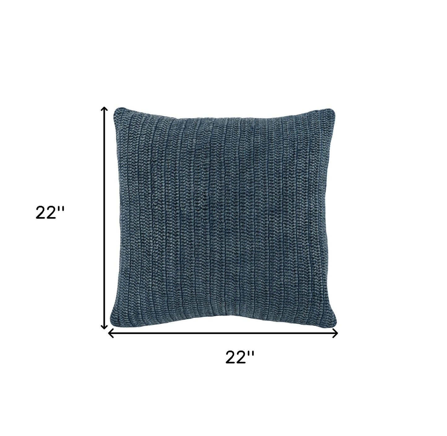 22" X 22" Blue Linen Zippered Pillow