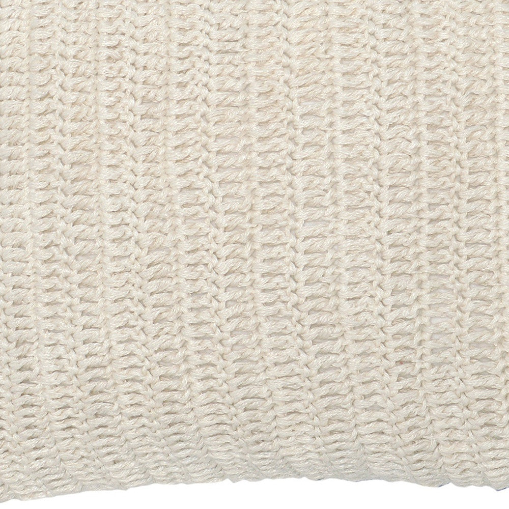 14" X 26" Ivory Linen Zippered Pillow