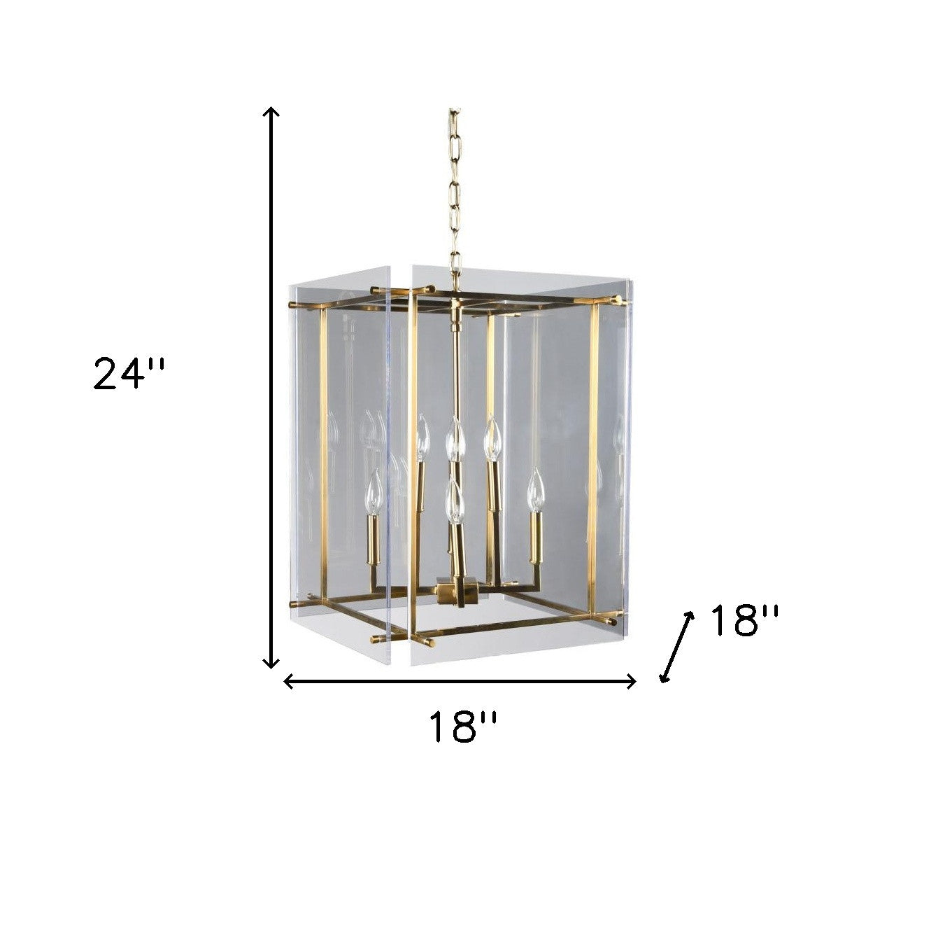Chandelier Eight Light Acrylic Dimmable Ceiling Light