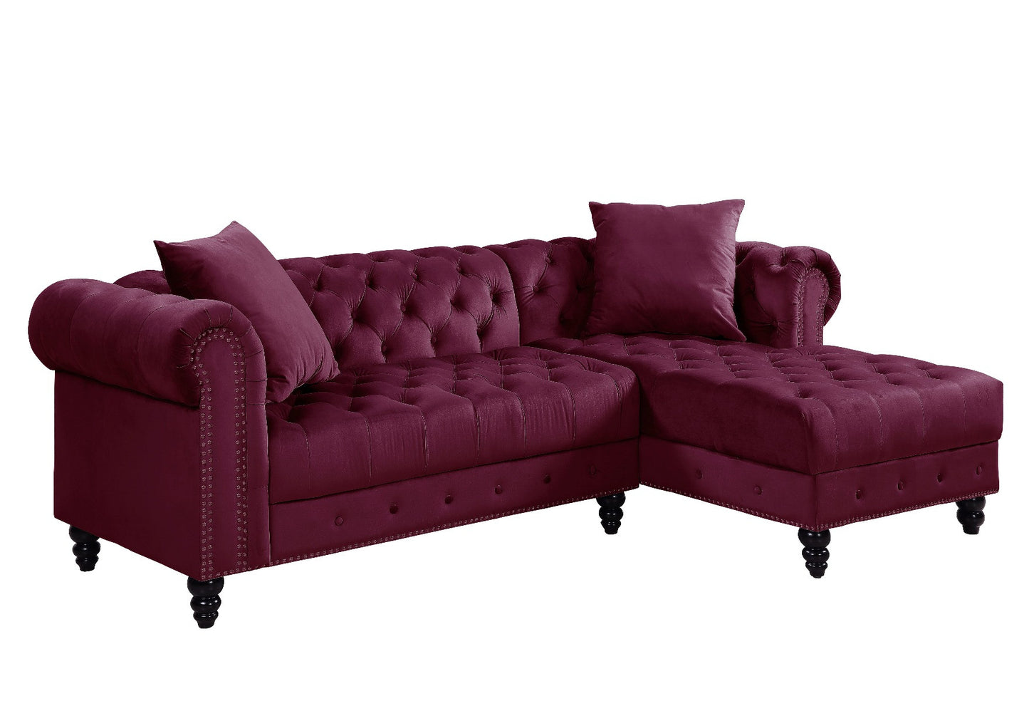 Red Velvet L Shaped Seating Component