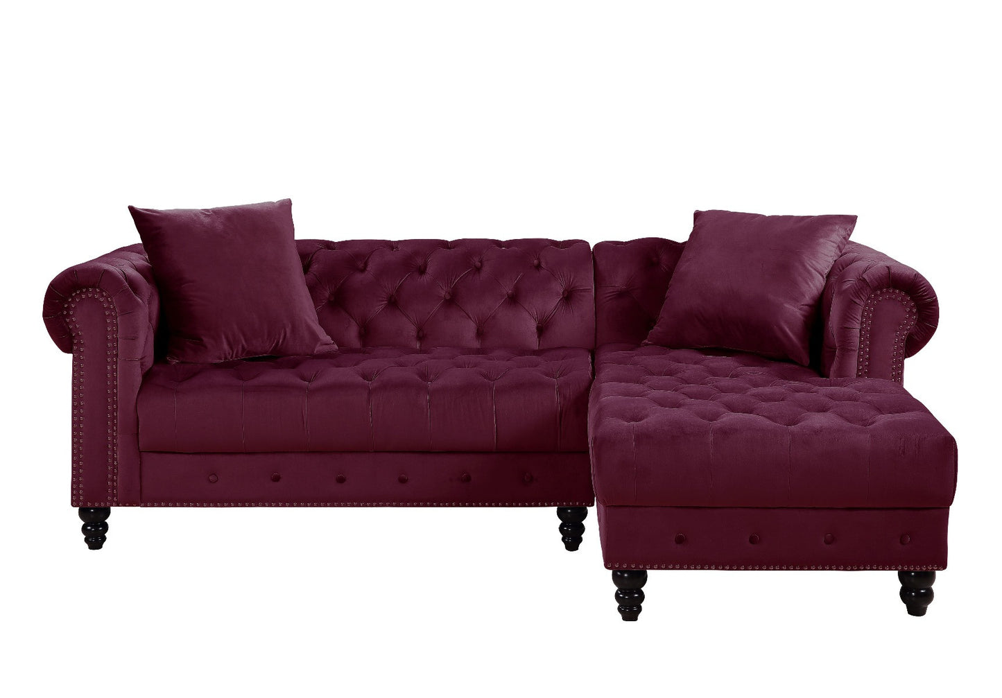 Red Velvet L Shaped Seating Component