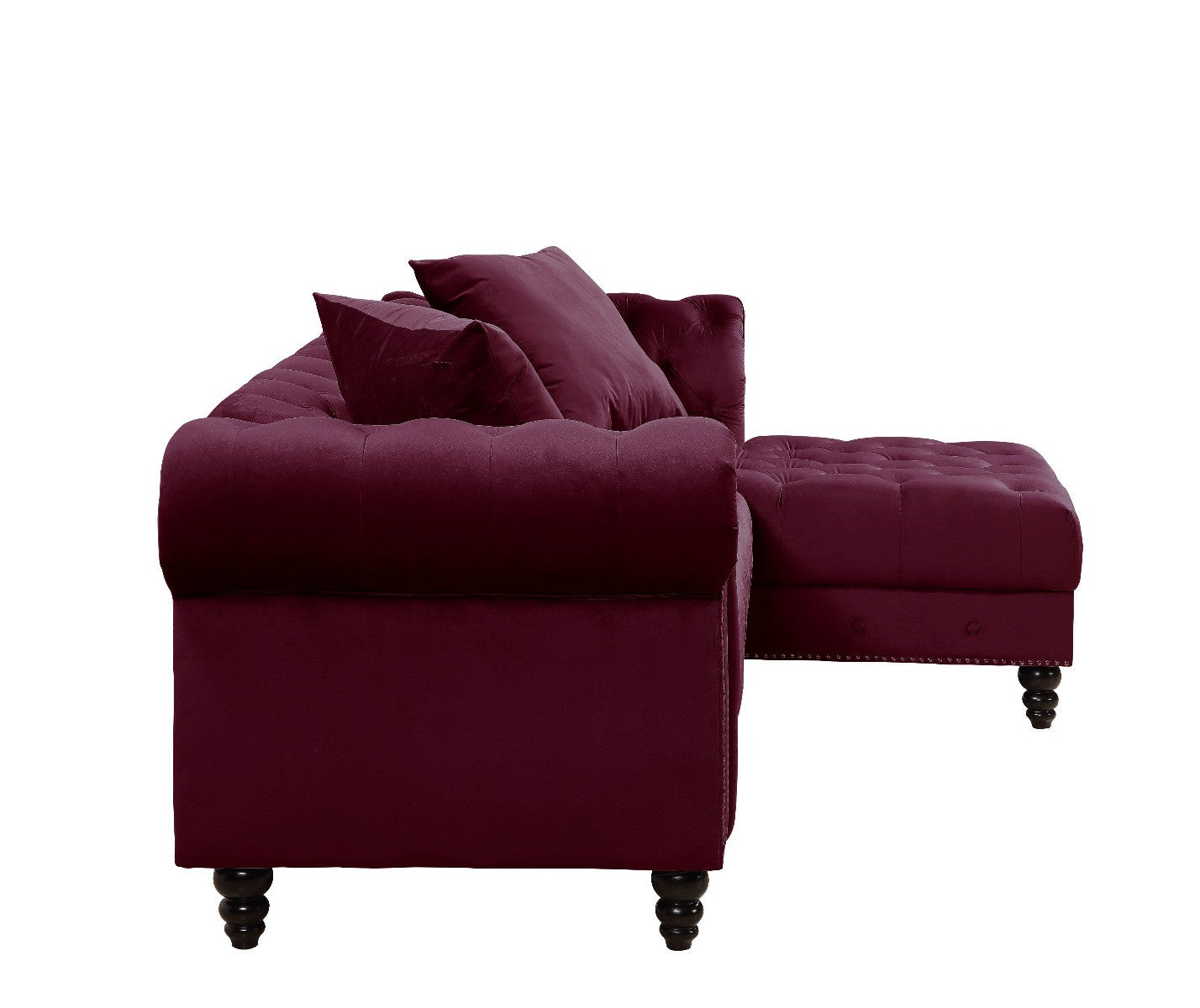 Red Velvet L Shaped Seating Component