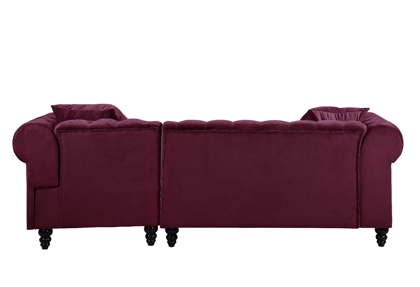 Red Velvet L Shaped Seating Component