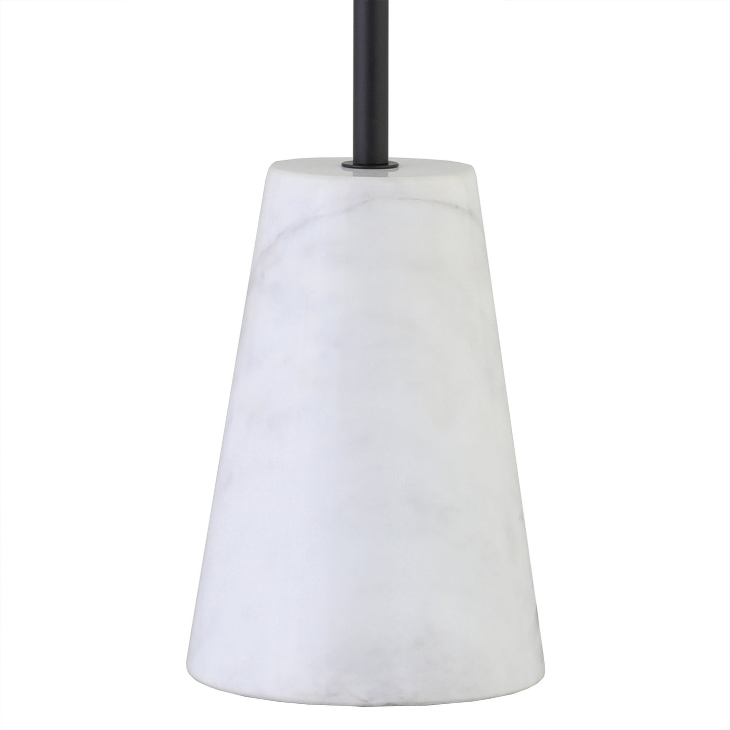 26" Black and White Marble Table Lamp With White Drum Shade