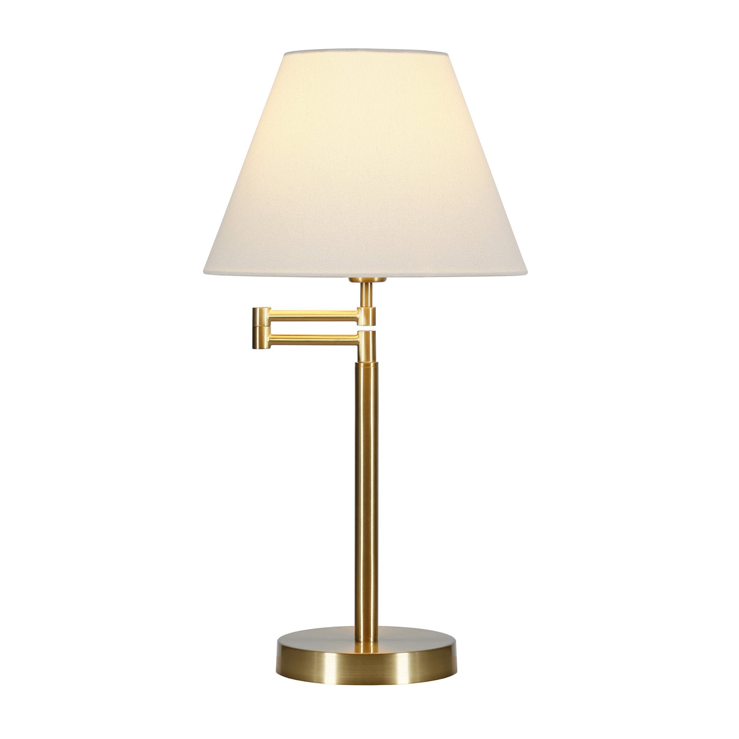 25" Gold Metal Table Lamp With White Empire Shade